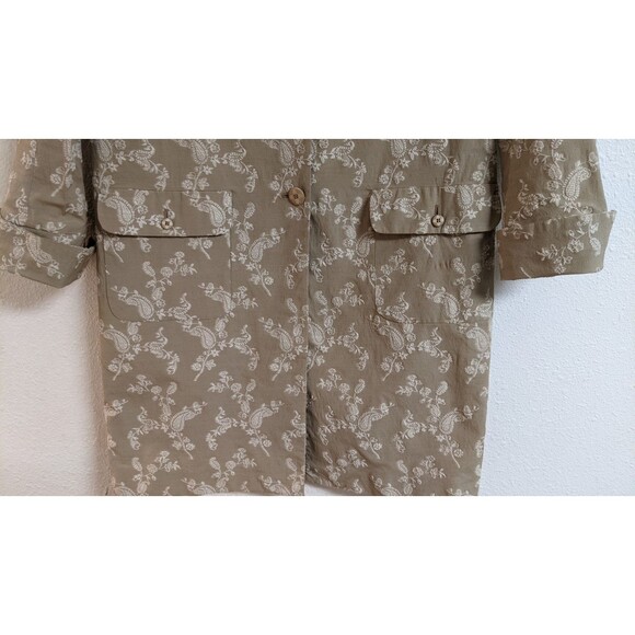 Piazza Sempione Duster Length Embroidered Floral/Paisley Cotton Blend Coat 44/8 - Picture 7 of 15